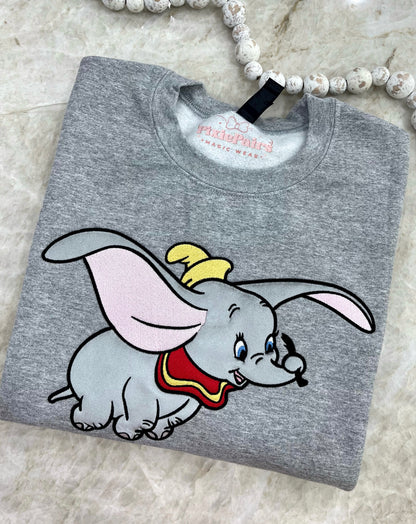 Little Elephant Crewneck - With Velvet Fabric