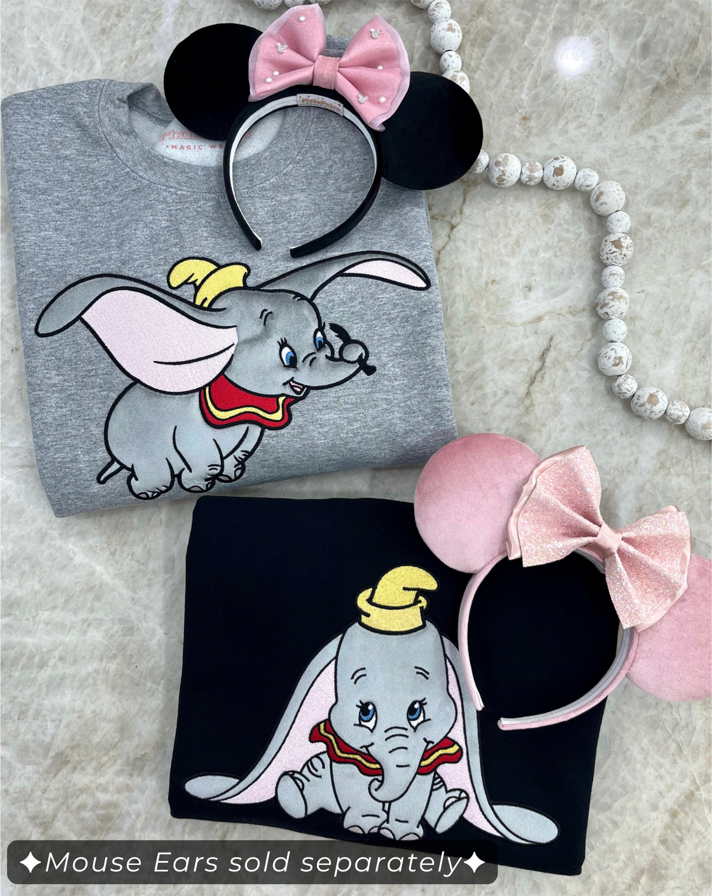 Little Elephant Crewneck - With Velvet Fabric