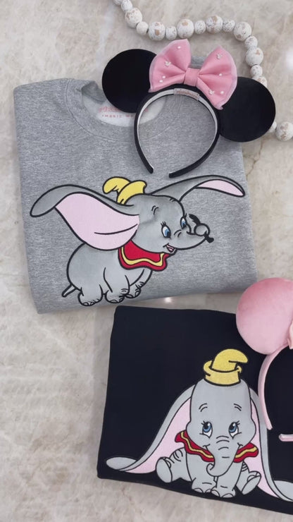 Little Elephant Crewneck - With Velvet Fabric